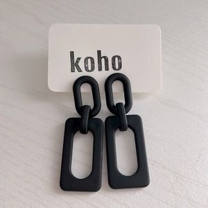 NWT Black Chunky Statement Earrings